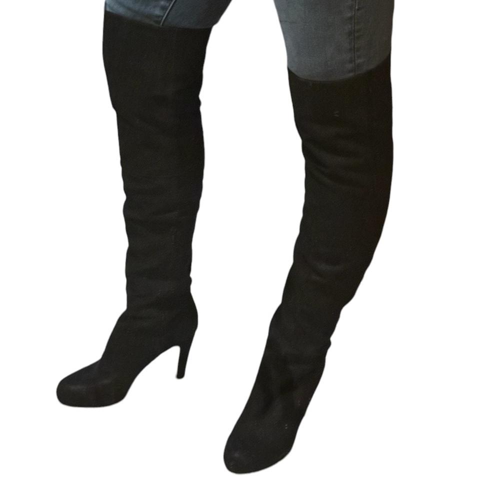 Aldo - Black Leather Suede OTK Over the Knee Boots - Size 9